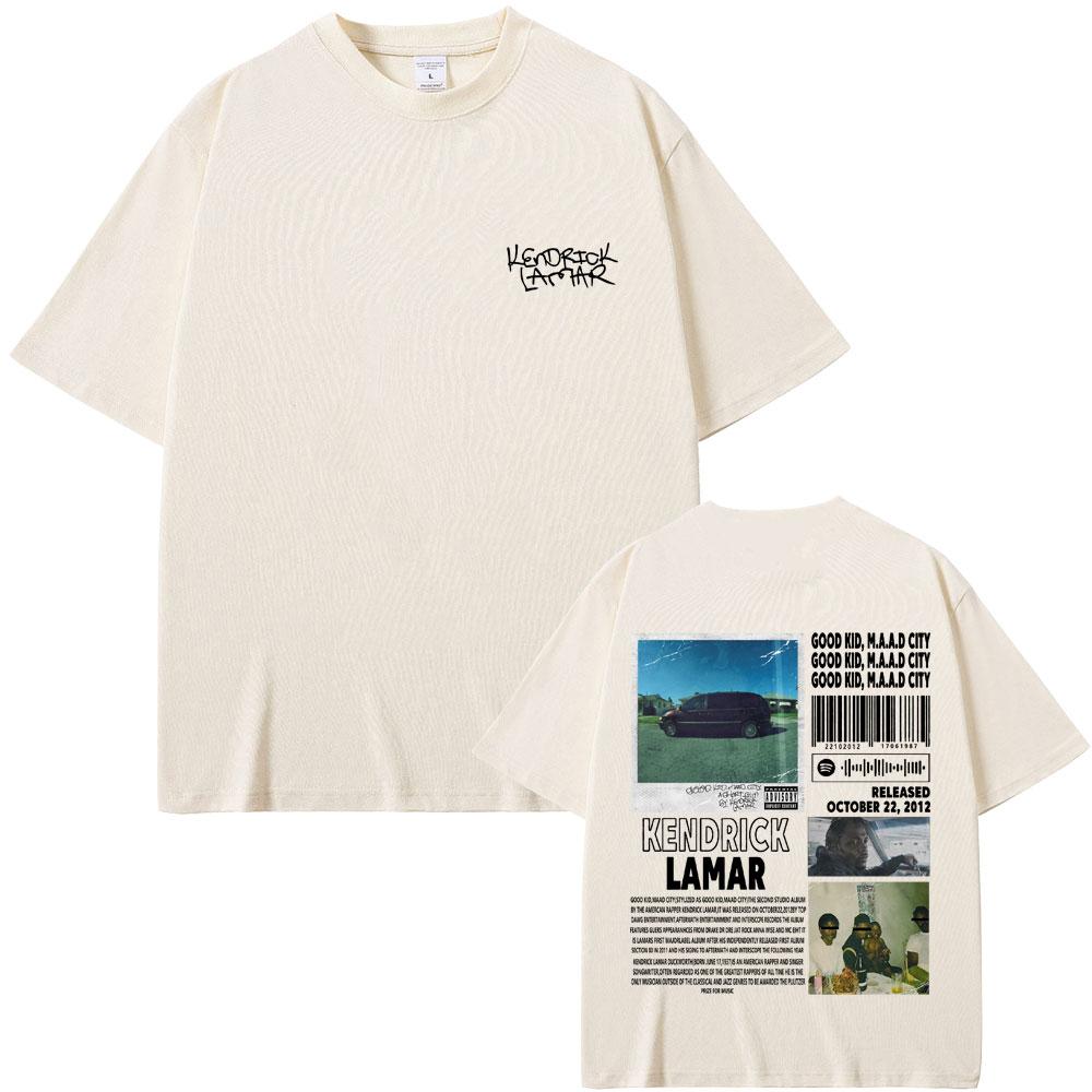 Rapper Kendrick Lamar Good Kid Money Trees T-shirt Men Hip Hop Vintage Oversized Short Sleeve T Shirt Men's Fashion Trend Tshirt