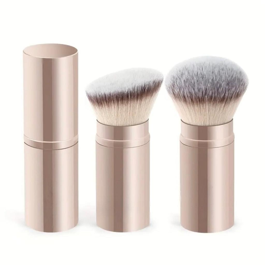 Retractable Brush Loose Powder Brush Makeup Brush Foundation Brush Beauty Tool Blush Brush Aluminum Tube with Cover