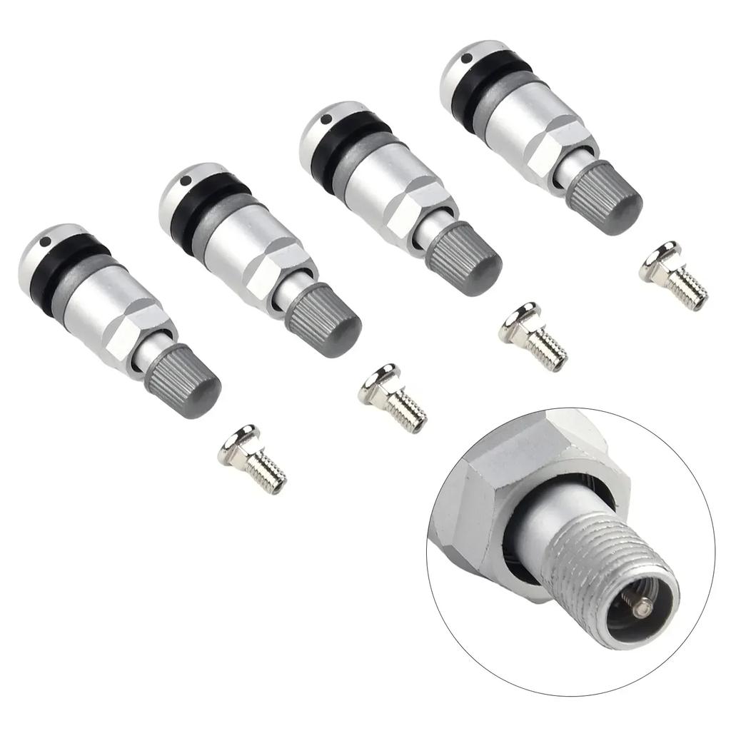 4Pcs TPMS Tire Pressure Sensor Valves Stem Repair Kit For BMW 5 Series Metal Tire Pressure Sensor Valves Stem