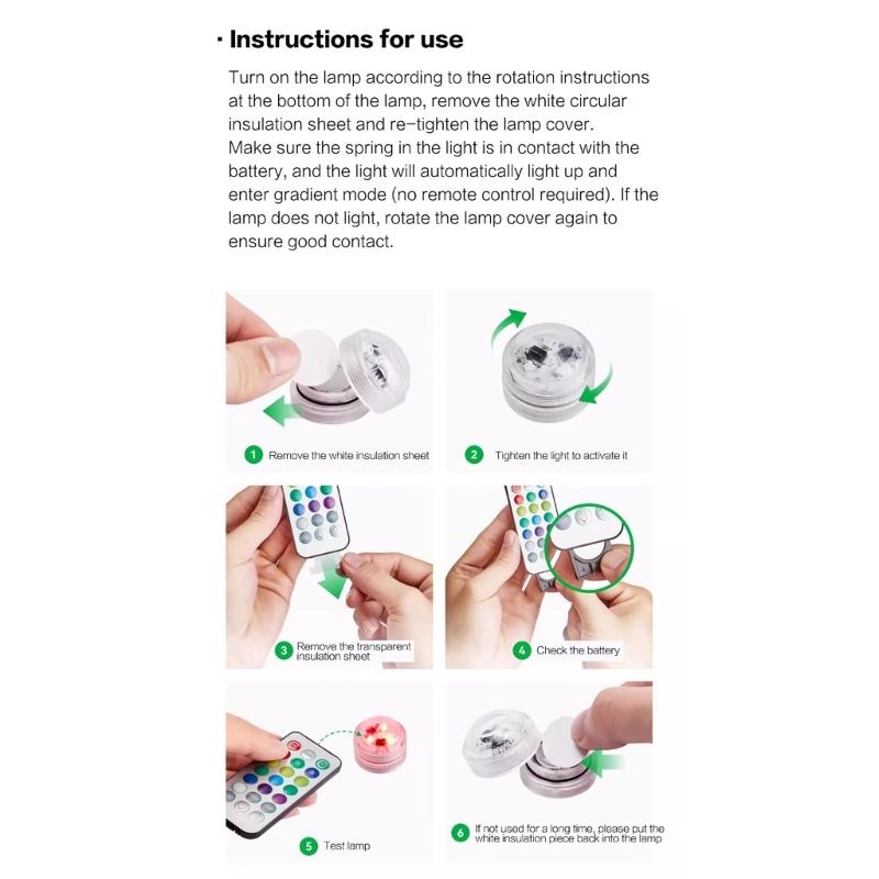 LED Remote Controlled Color Night Light Set Featuring 6 Waterproof Lamps For 3D Printing Enthusiasts