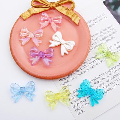 300 Stück Plastik Acryl Glänzende Farbe Schmetterling Schleife Schleifen Perlen Anhänger für Halskette Armband Ohrring Haarschmuck Herstellung DIY Schmuckzubehör