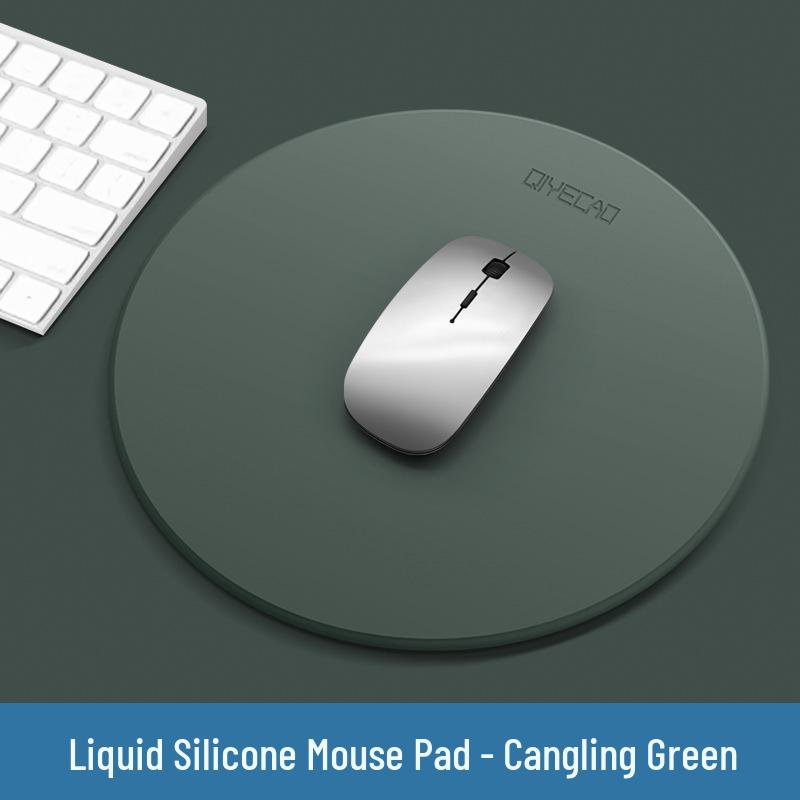 Small Odorless Liquid Feel Leather Mouse Pad with Wrist Rest for Office Desk