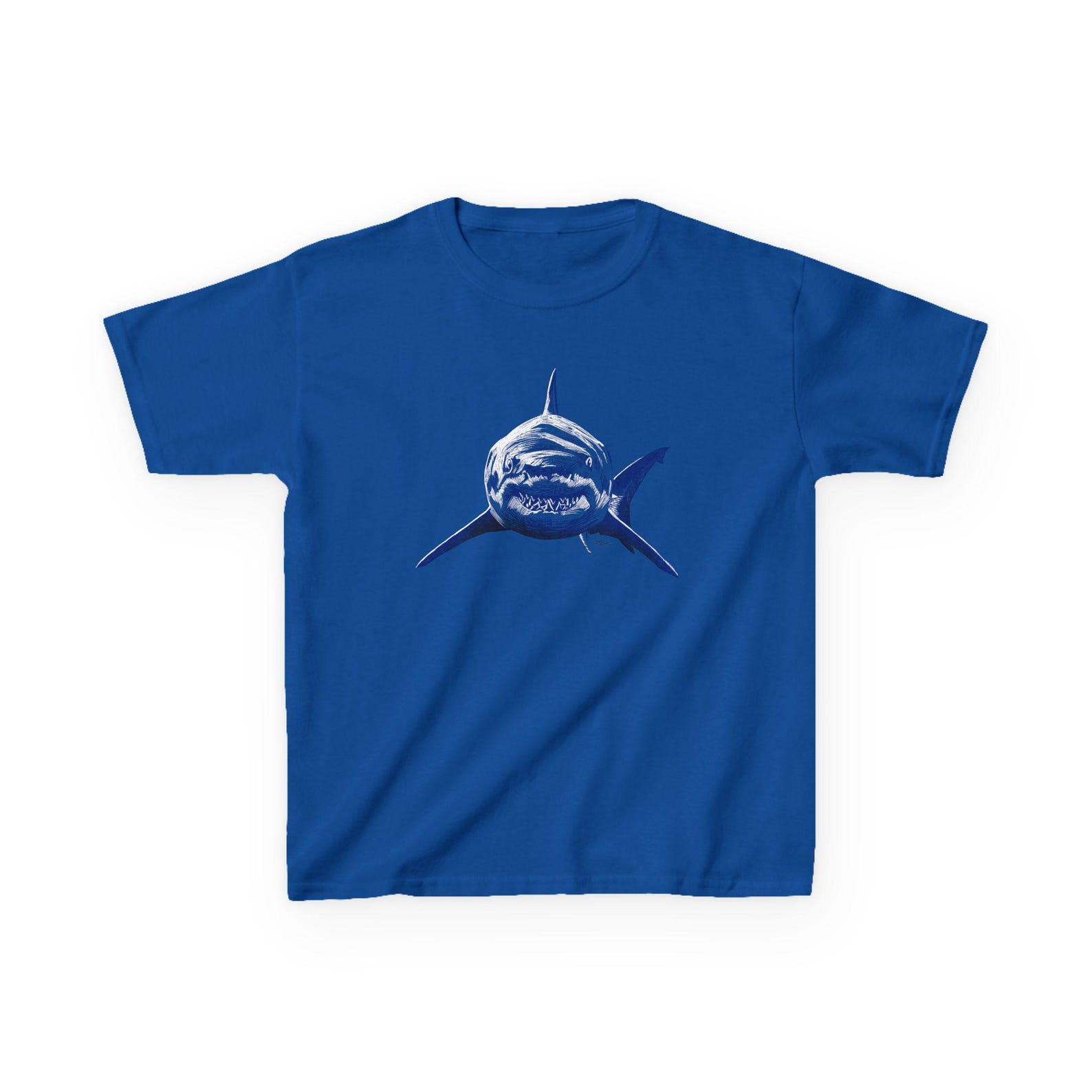 Shark Graphic Kids Tee - Summer Ocean T-Shirt, Beach Top XL