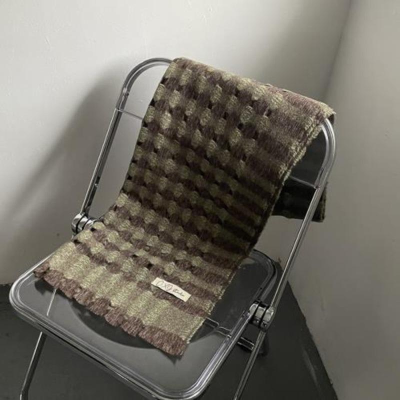 

Нишевый полый утолщенный клетчатый имитация кашемира ретро шарф женский зимний универсальный теплый студенческий шарф для профилактики простуды One Size