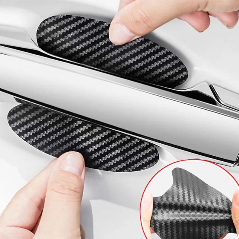 4Pcs/Set Car Door Sticker Carbon Fiber Scratches Resistant Cover Auto Handle Protection Film Exterior Styling Car Accessories