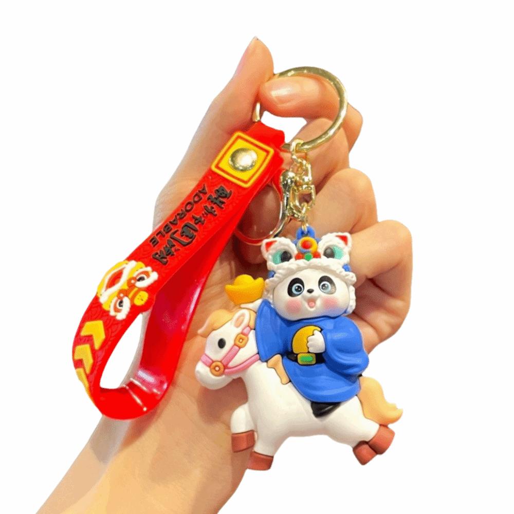 Chinese Style Panda Keychain Pendant Traditional Cartoon Horse Bag Pendant Pony Pendant Gift