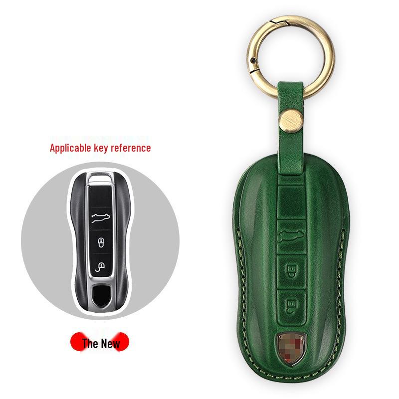 Genuine Leather Key Cover for Porsche Macan, Cayenne, 911, Panamera - Cowhide Shell with Buckle