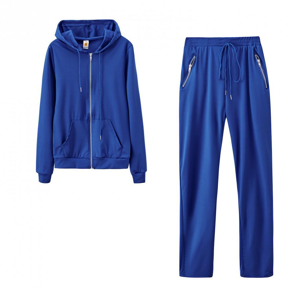 2025 Fall/Winter Women's Casual Solid Color Sportswear: Zipper Pocket Two-Piece Set
