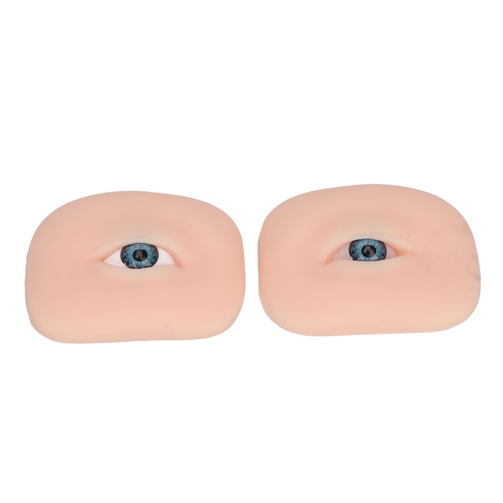

1 Pair Soft Silicone Eye Model Flexible 5D for Practicing Piercing Suture Makeup Teaching разноцветный
