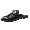Baotou Half Slippers Women's Outer Wear 2025 New Kelly Buckle Leather Flat Bottom Muller Drag Versatile Sandals Women