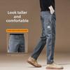 Men's Khaki Stretch Casual Pants - 2024 Spring/Autumn High-End Cotton Loose-Fit Overalls.