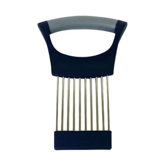 Stainless Steel Onion Holder & Slicer with 10 Prongs Hands-Free Vegetable Slicer for Onions Tomatoes Lemons Meat Kitchen Cutting Tool