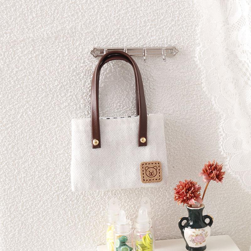 Dollhouse Mini Simulation Canvas Bag Shoulder Bags Doll Clothes Accessories Micro Scene Decoration Pretend Play Toys