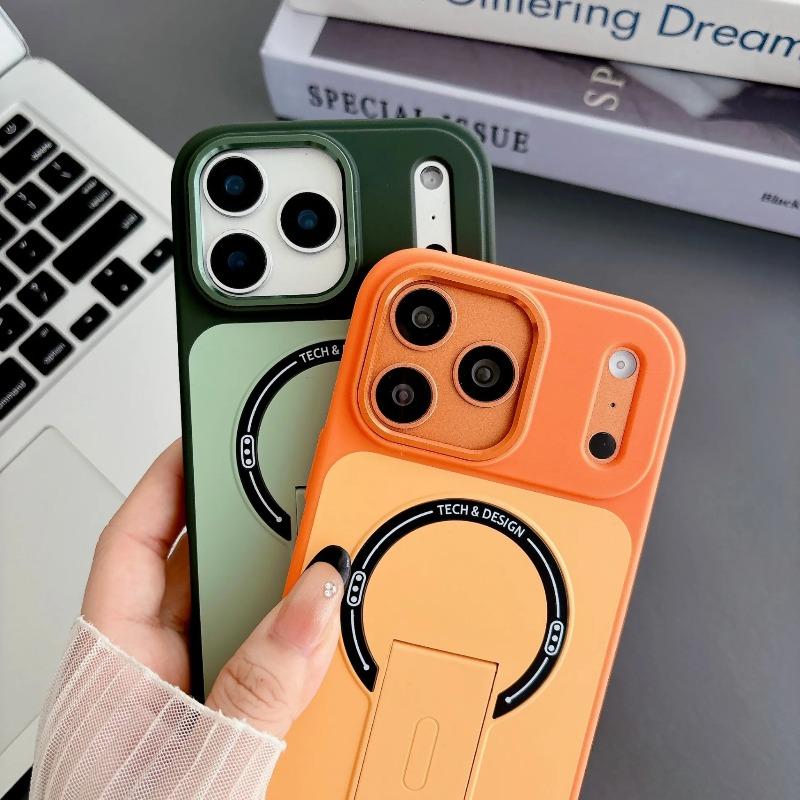 Skin-Feel Magnetic Phone Case for Apple IPhone 17 16 15 14 13 Pro Max with Kickstand Wireless Charging Protective Cover
