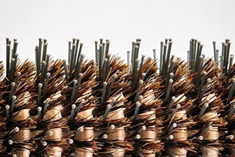 Go Shiny 2756 Roll Nylon and Pig Easy to Grasp Easy 45mm XS Brush, Bristle, Hair, Double-Plated, Curly, Straight, Styling, Diameter,