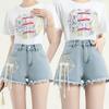 Neuer Chinesischer Stil Nationaler Stil Denim Shorts Damen Sommer Mode Personalisierte Stickerei Nationale Mode A-Linie Hotpants