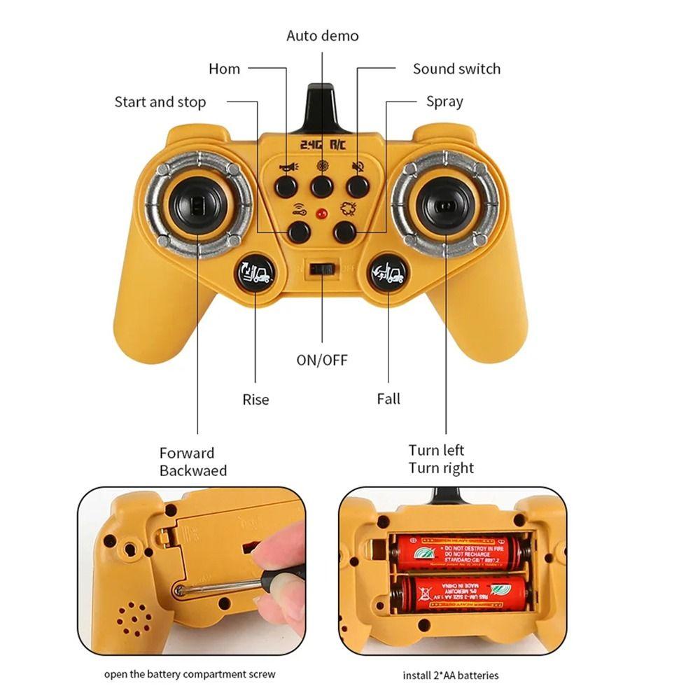 Spray Function Remote Control Forklift Creative Children's Crane Toys Engineering Vehicle