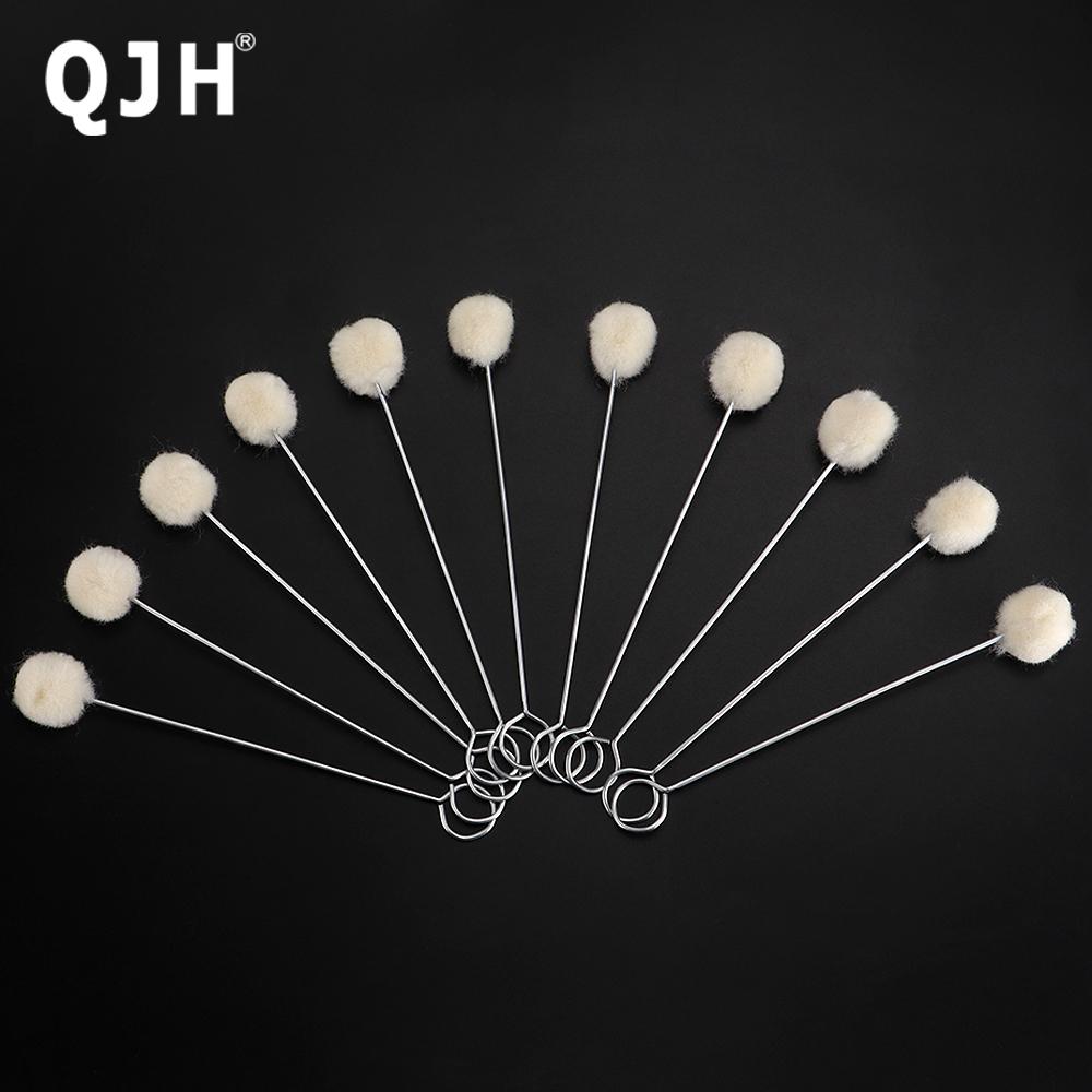 20pcs Wool Daubers Leather Dye Tool with Metal Handle, Leathercraft Dye Applicator Brush, DIY Leather Craft Glue Spreading Tools