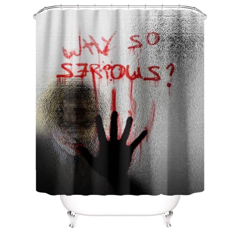 Bloody Hands Halloween Shower Curtain With Hooks For Spooky Decoration