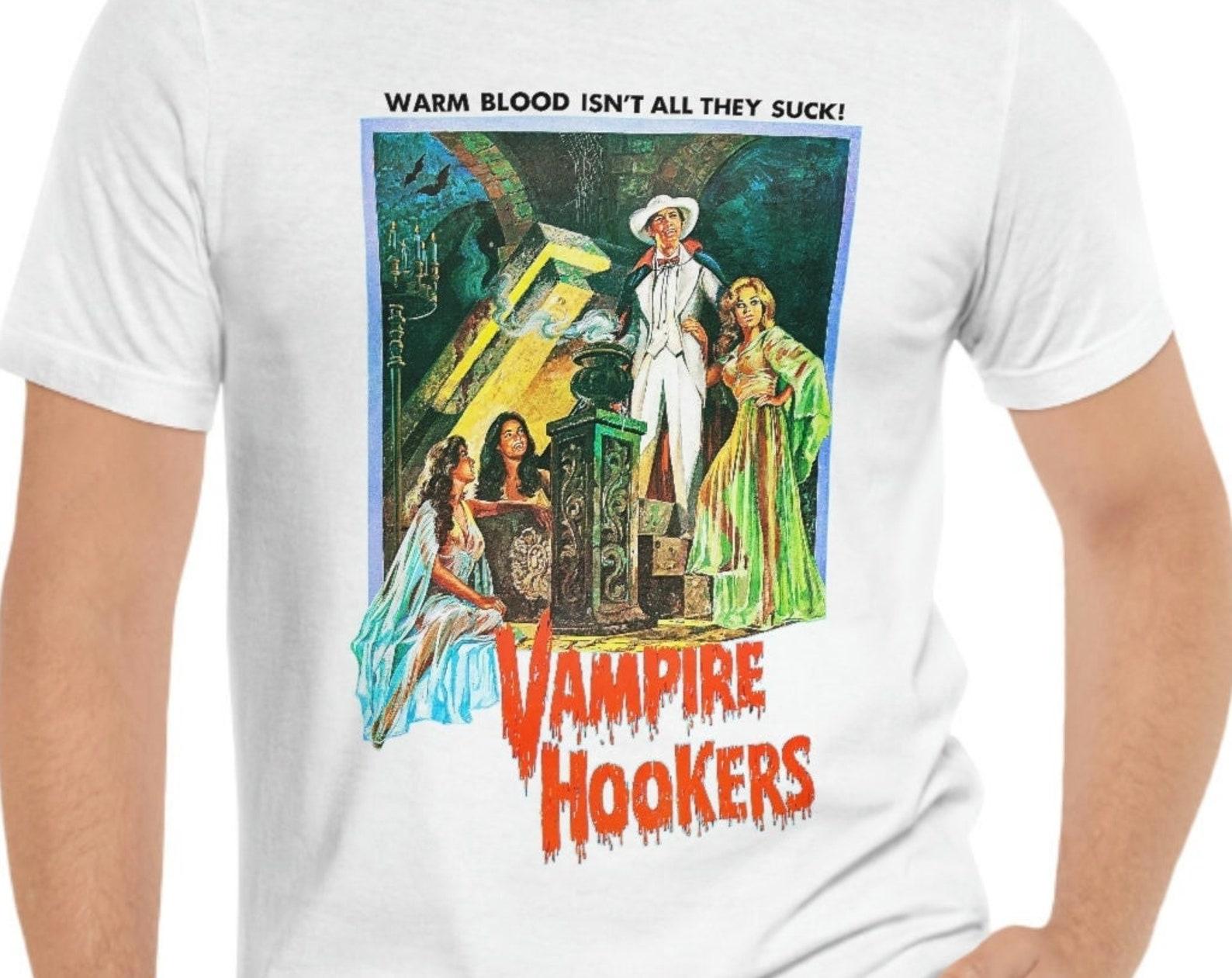 Vampire Hookers T-Shirt Short Sleeve Movie Tee - White M