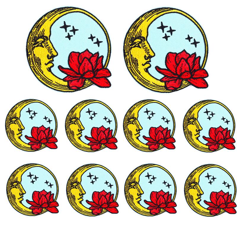 5 szt./Partie Księżyc Motyl Taśma Kwiat Haftowana Naszywka Kreskówkowe Naszywki Na Ubrania DIY Naszywki Do Naprasowywania Na Ubrania Naklejki Do Naszywania