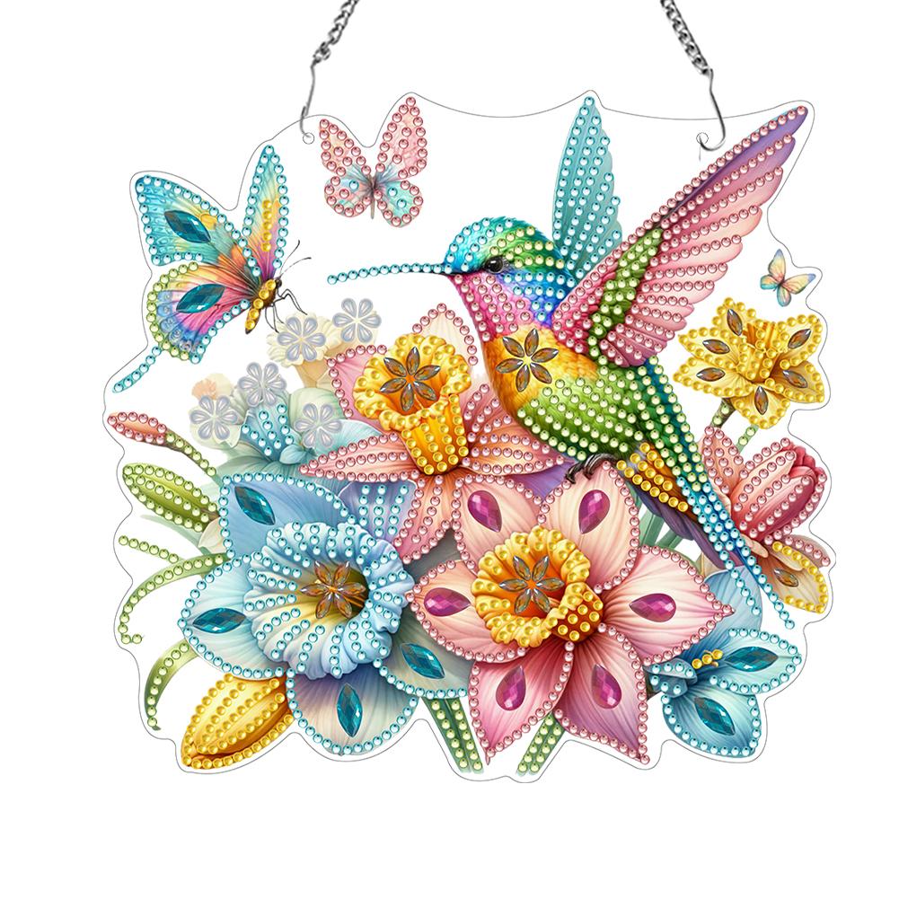 Acrylic Animal Shoes Flower Diamond Painting Hanging Pendant 5D DIY Diamond Painting Dots Pendant for Garden Window Decor