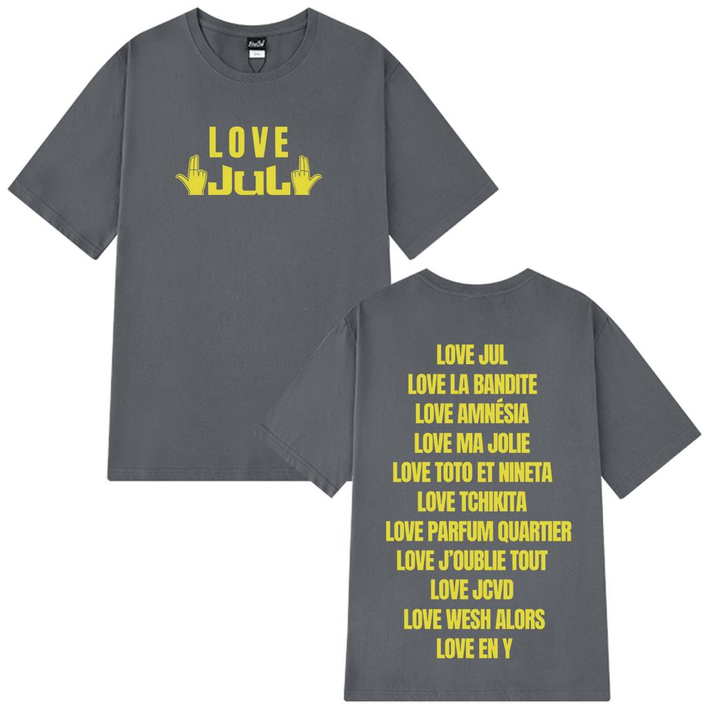 Rapper Love Jul Print Shirt Men Women Clothing Fashion Y2K T-shirt Casual Cotton Short Sleeve Oversized Streetwear Top