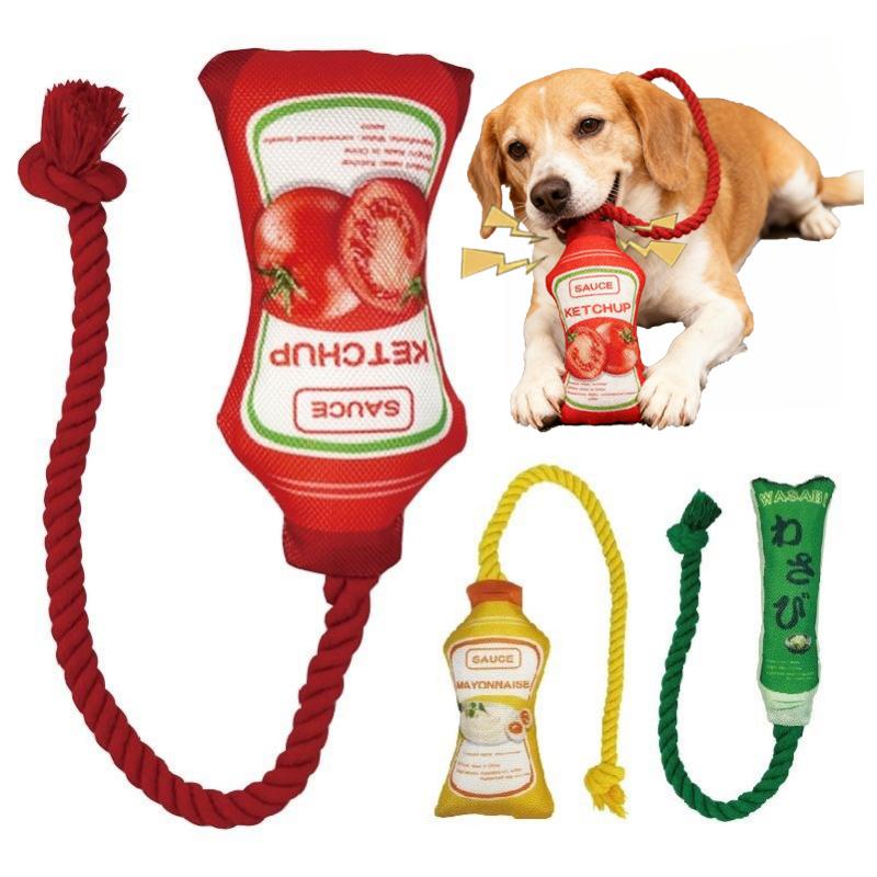 Pet Chew Toy Rope Knot Puppy Bite Resistant Interactive Toys Dog Chewing Toys Teeth Cleaning Interactive Pet Plush Toy