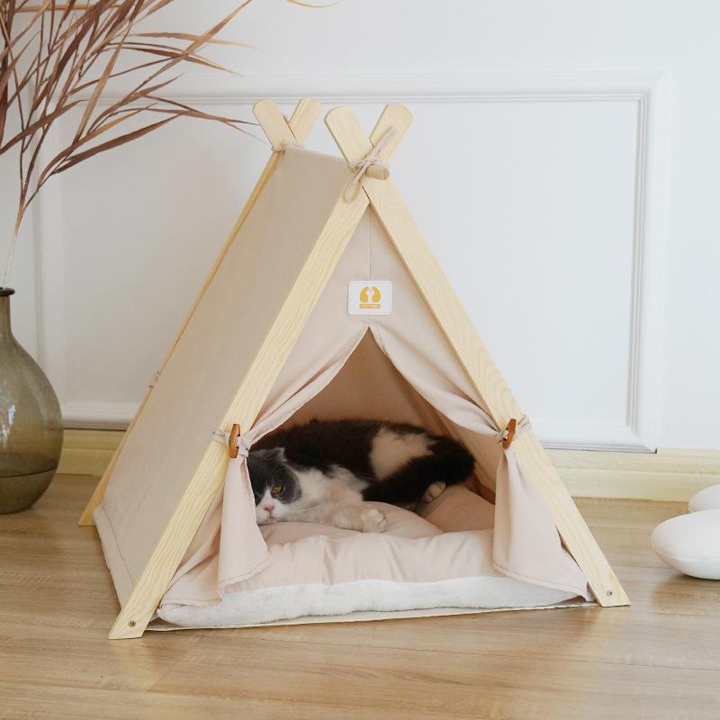 Husdjurstält boet Canopy Design Japansk och koreansk stil kabin kattsand Lyxmodeller för hundar och katter