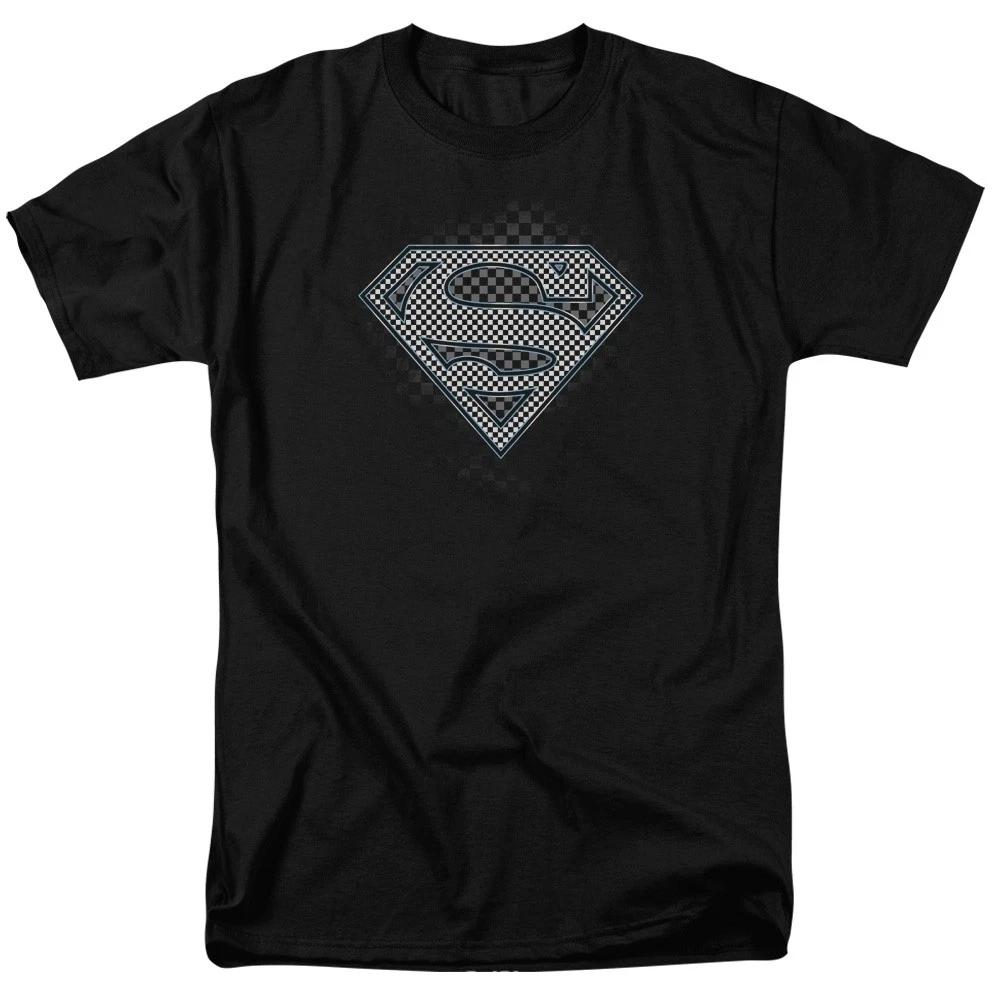 DC Comics - Superman - Checkerboard -  Unisex Short Sleeve Children s T-shirt - Black 140