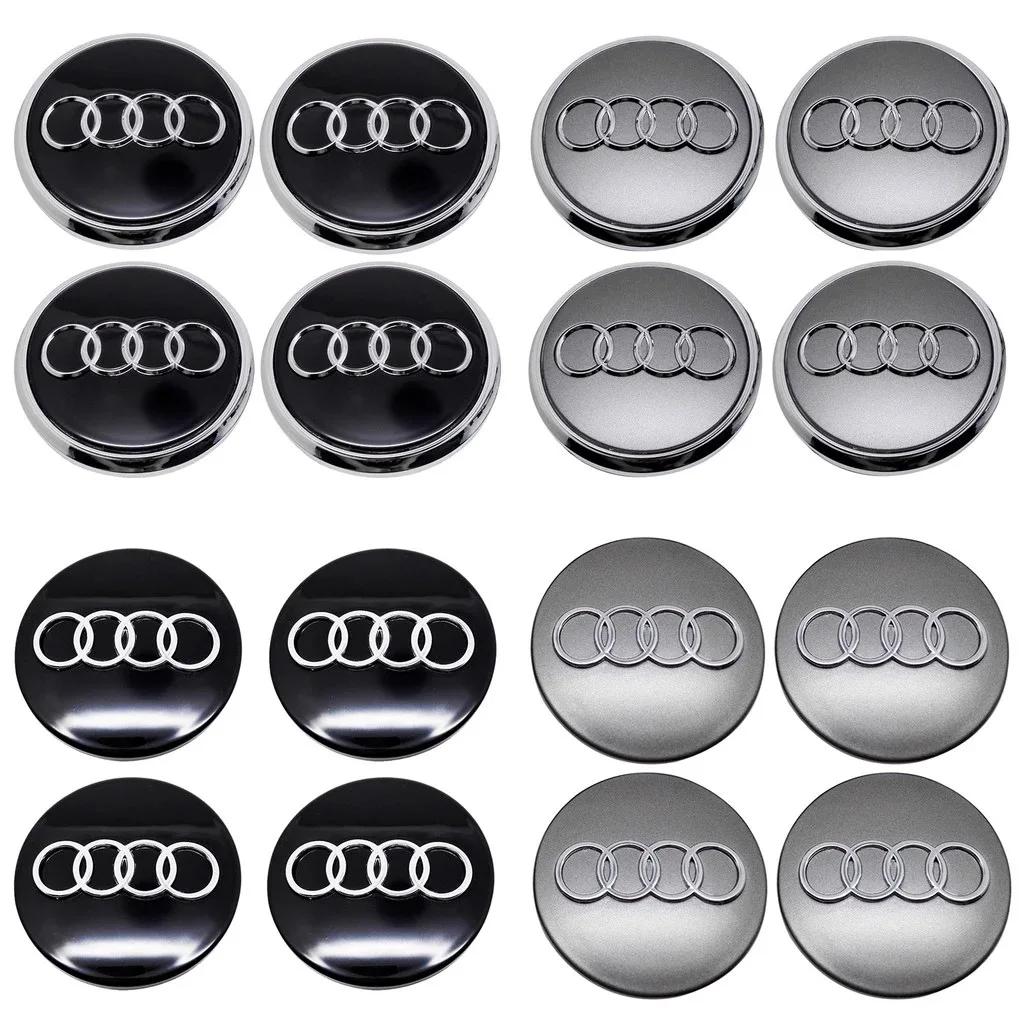 Audi Wheel Center Cap Hub Covers 4pcs/Set 60mm 61mm 68mm 69mm 135mm Car Styling Badge for A3 A4 A5 A6 A7 A8 S4 Auto Accessories