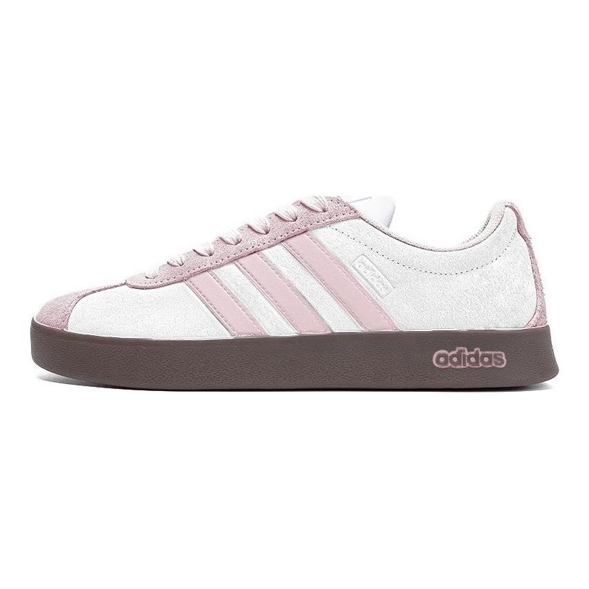 Adidas Neo Vl Court Peach Wedding Girlish, Amber Leather Waterproof Low top Skateboard Shoes Unisex Yellow HQ1802(Team189-)