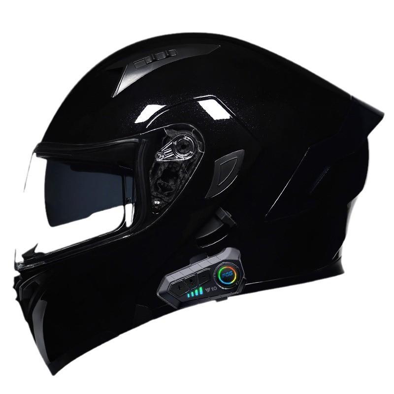 Unisex Full Face Motorcycle Helmet With Bluetooth Headset Scooter Electric Bike Riders All Season Use