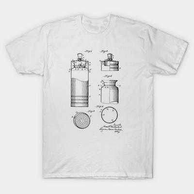 T-shirt Dames Cocktailshaker Vintage Patenttekening Harajuku Print Kawaii T-shirt Zomer Korte Mouw Dames T-shirt Top
