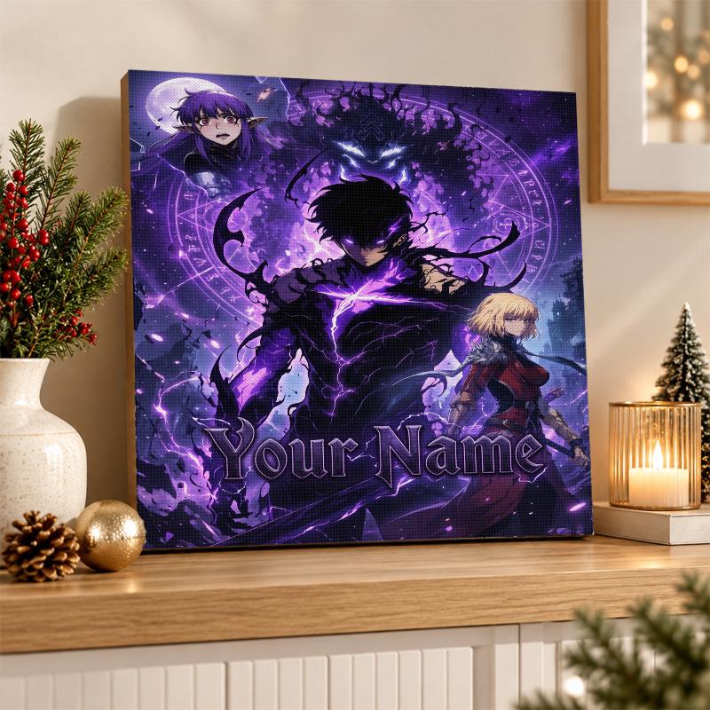 Solo Leveling Custom Name Text 5D Diamond Painting Kit DIY Full Drill Diamond Art Decoration
