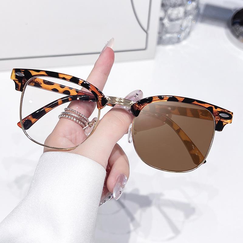 

Овальная оправа Фотохромные очки Мужские и женские Ретро Ощущение высокого класса Блокировка синего света Защита глаз