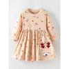Pure Cotton Christmas Deer Girl Long-Sleeved Dress 2025 Autumn and Winter New Style Children's Clothing Fashionable Children's Princess Dress