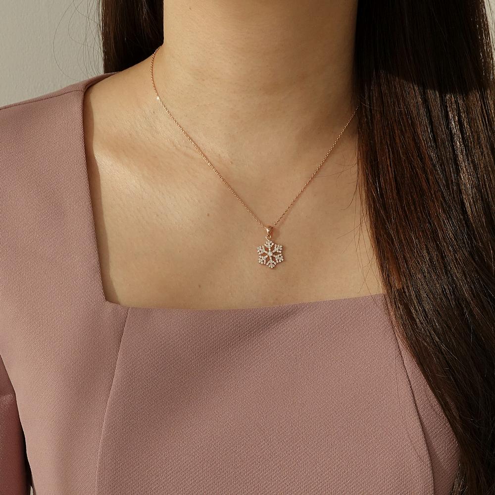 Monograph Snow Necklace Mgnl0355 14K Gold Plated (Rose Gold)