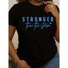 Plus Size Womens Stronger Than The Storm Print Crew Neck T Shirt Casual Short Sleeve Polyester Knitted Spring Summer Top