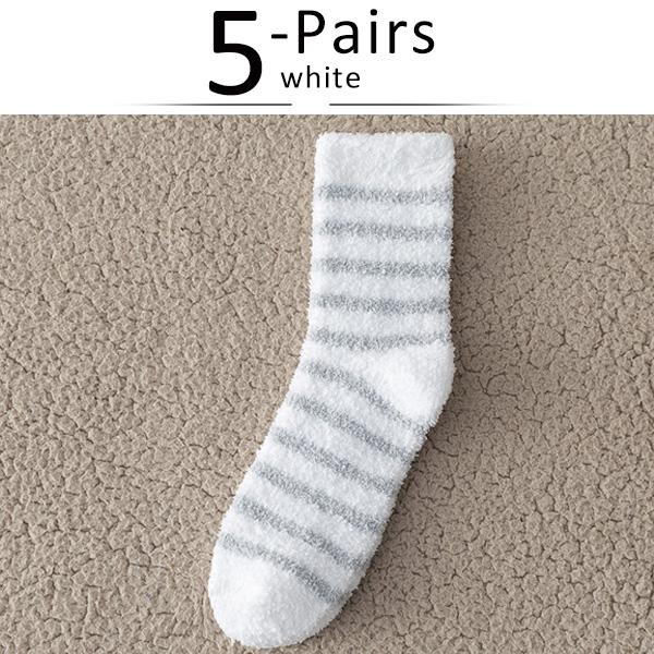 

5 пар толстых мужских термоносков, зимние теплые полосатые коралловые флисовые пушистые однотонные носки для сна для мужчин, продажа Calcetines EU39-44
