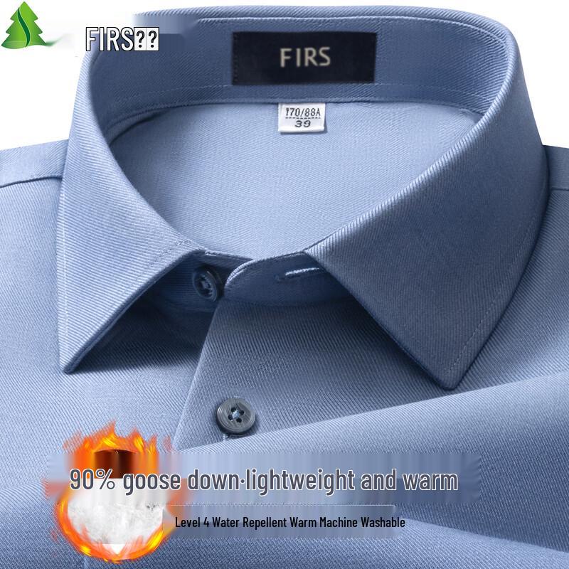 Shanshan Men's 90% Goose Down Modal Fleece Lined Winter Shirt