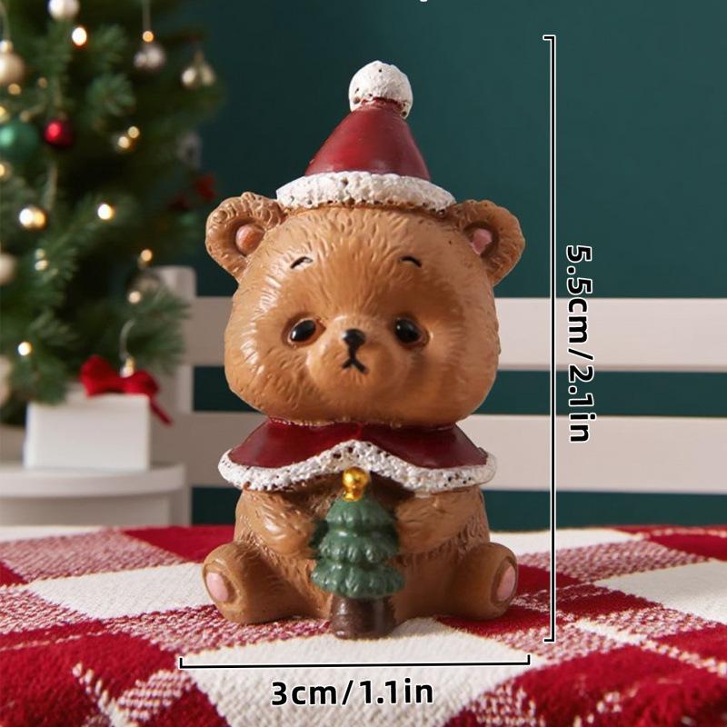 Christmas Small Ornaments Micro Landscape Cute Cartoon Santa Claus Christmas Tree Animal Decoration Ornaments Christmas Gifts