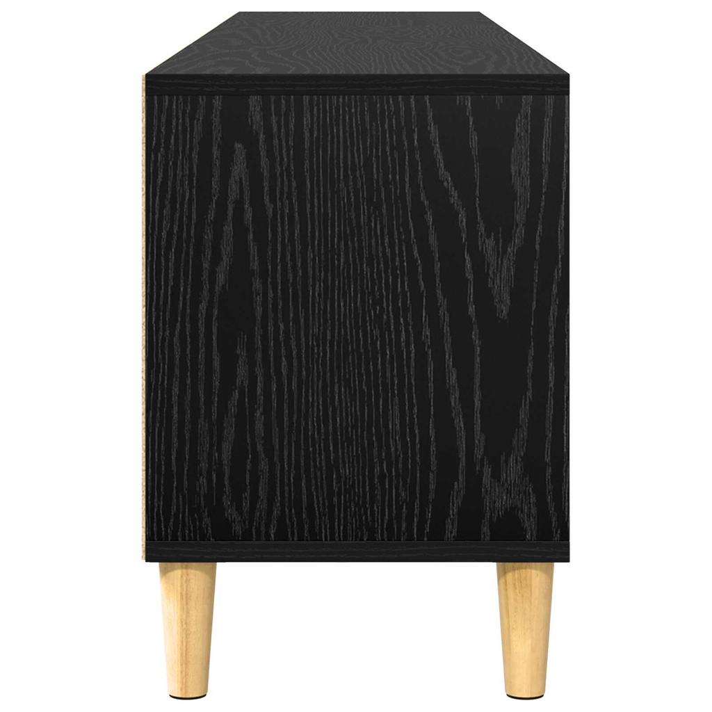 TV Stand in Black Oak Look 150 x 30 x 45 cm Engineered Wood