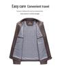 2026 Spring Men's Casual Sheepskin Leather Jacket with Stand-up Collar