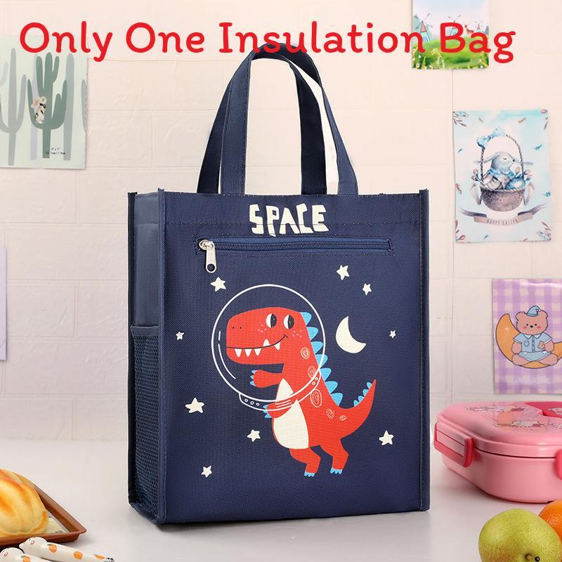 

Oxford Cloth Kids Lunch Bag With Cup Pocket For School And Travel Style A