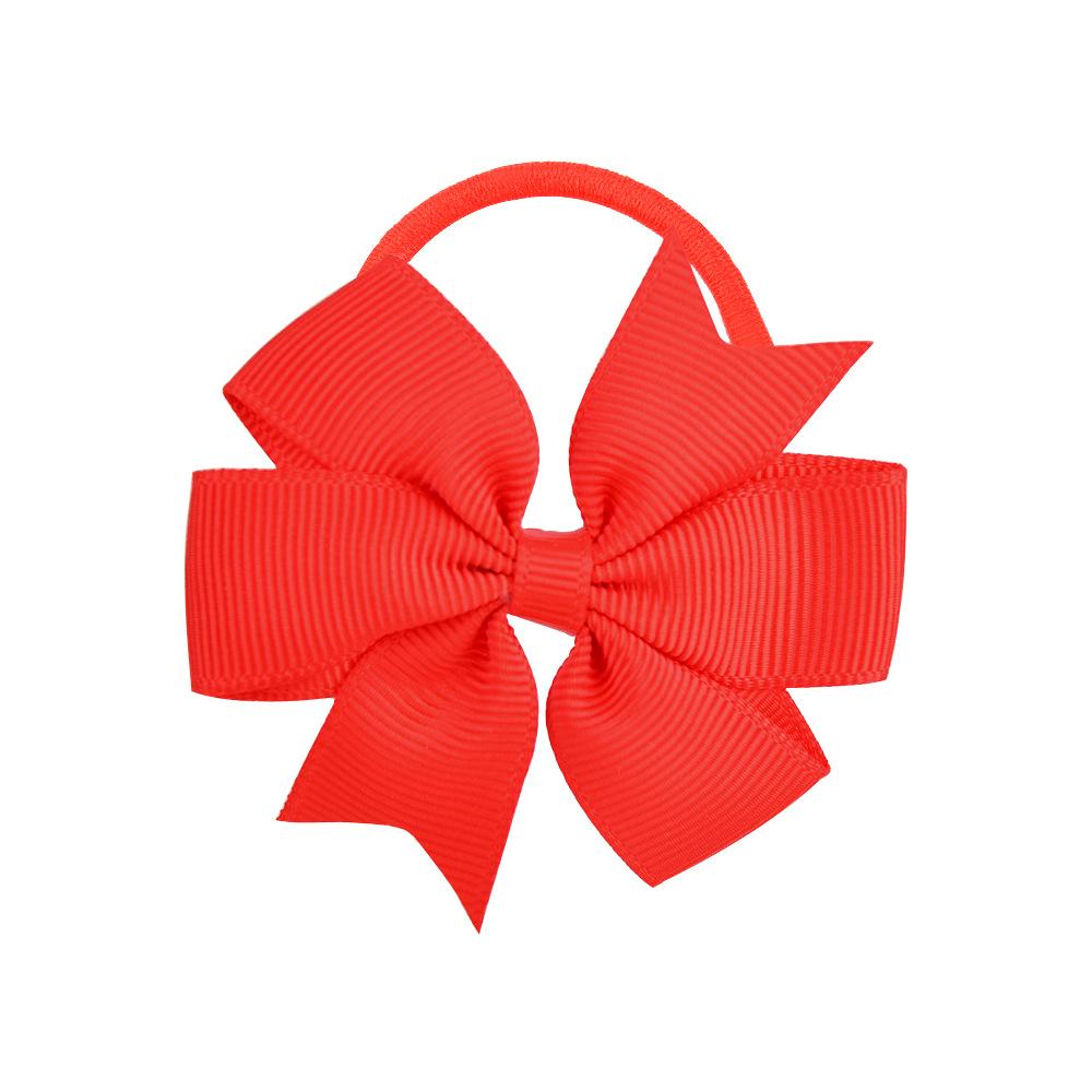 Cute Grosgrain Ribbon Bows Elastic Hair Bands For Girls Baby Lovely Ponytail Holder Hair Ties Children Kids Hair Accessories