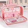 1PC New Large Capacity Stationery Bag, Stationery Pencil Steel Note Pen Storage Bag, Pencil Case, Portable Cosmetic Storage Bag