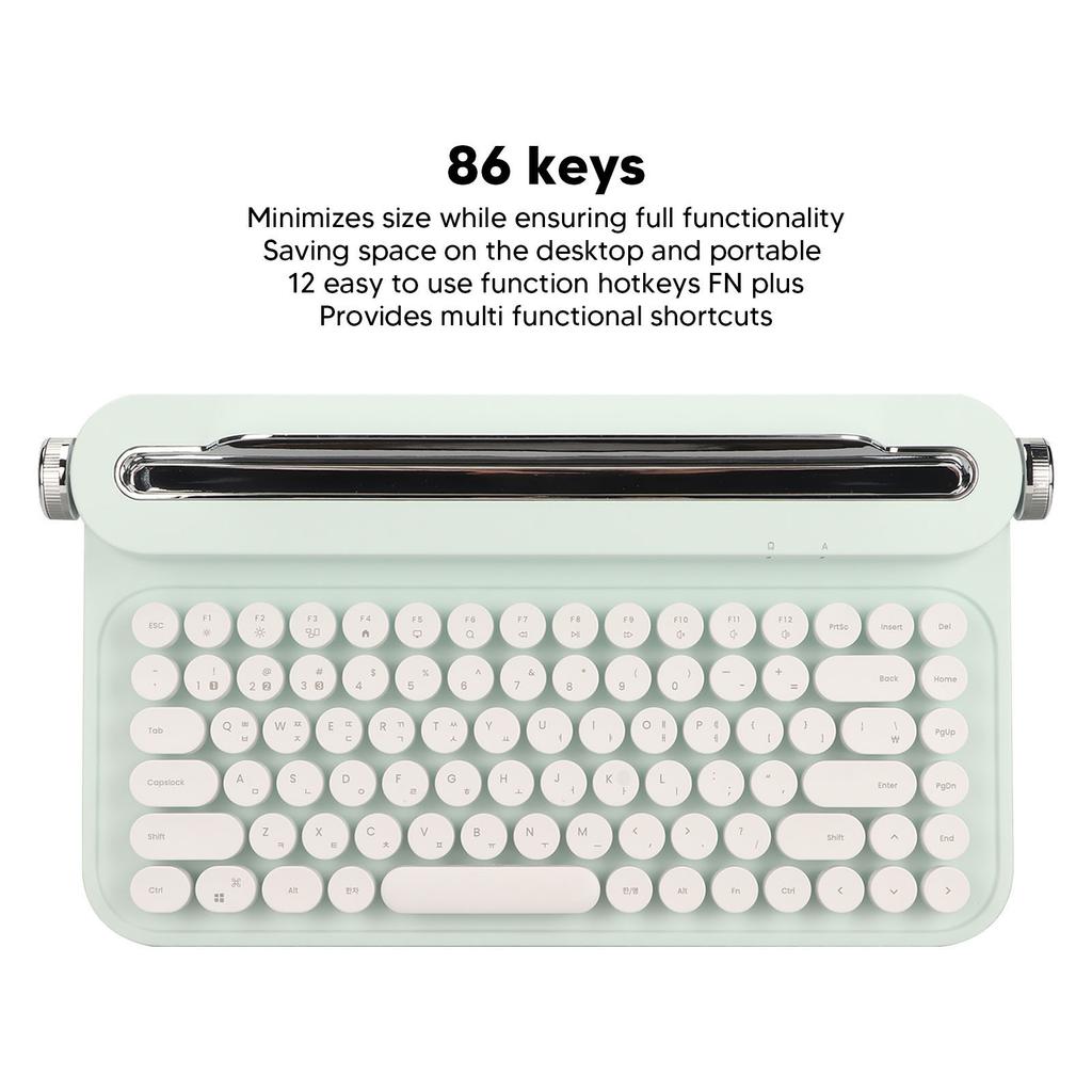 Vintage   Keyboard 86 Keys Portable Wireless Keyboard with Integrated Stand for   for   for