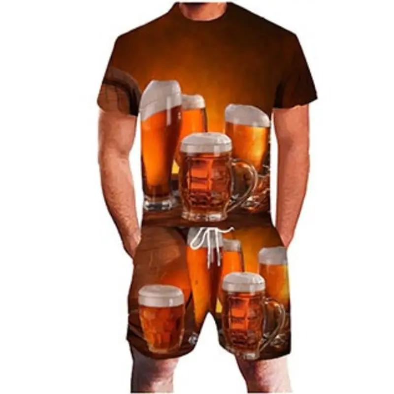 3D Print Summer Tracksuit Men's Short Sleeve T-shirt And Shorts Set Fashion Streetwear 2-Piece Sportswear