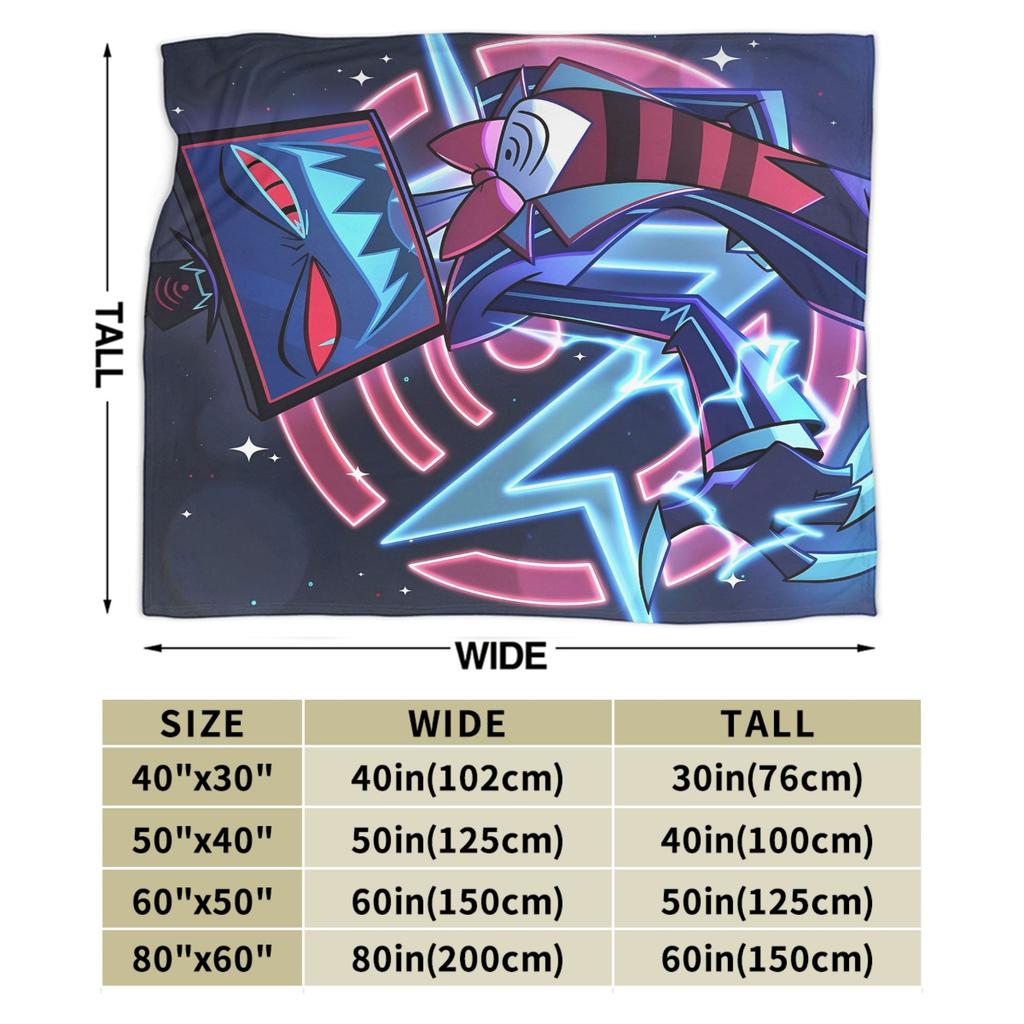 Vox Alastor Hazbin Hotels Blanket Super Soft Graphic Plush Throw Blanket For Girls Boys Living Room Flannel Bedspread Bed Cover